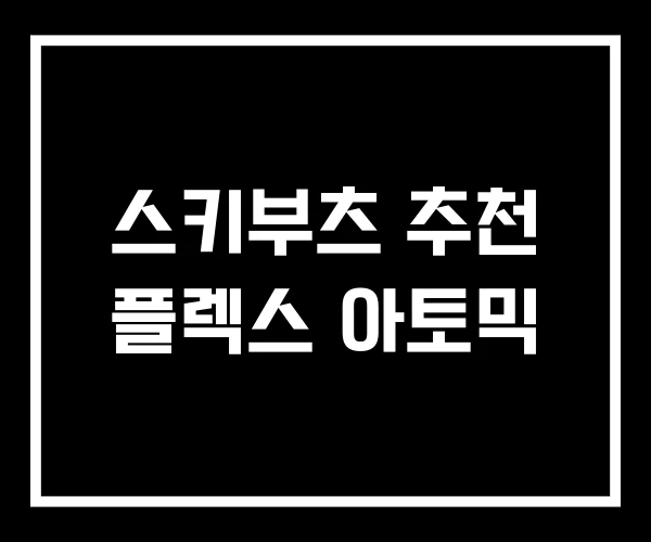 스키부츠 추천 플렉스 아토믹