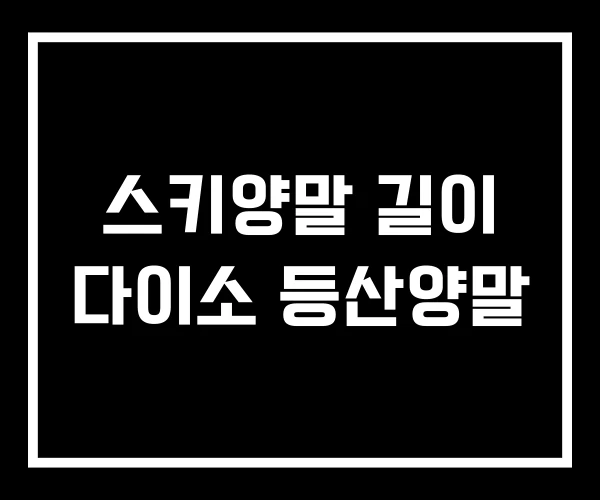 스키양말 길이 다이소 등산양말