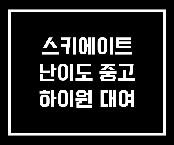 스키에이트 난이도 중고 하이원 대여