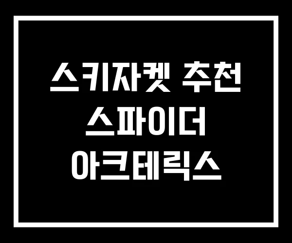스키자켓 추천 스파이더 아크테릭스 스키자켓 추천 스파이더 아크테릭스