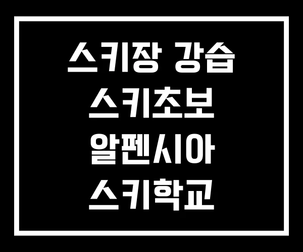스키장 강습 스키초보 알펜시아 스키학교