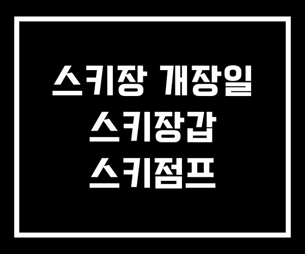 스키장 개장일 스키장갑 스키점프