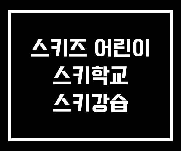 스키즈 어린이 스키학교 스키강습