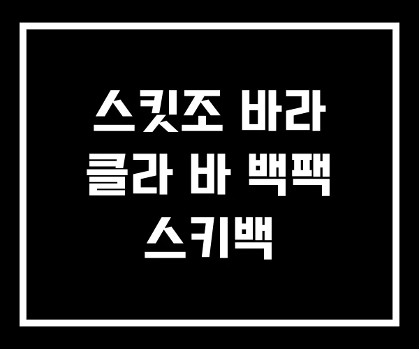 스킷조 바라 클라 바 백팩 스키백 스킷조 바라 클라 바 백팩 스키백