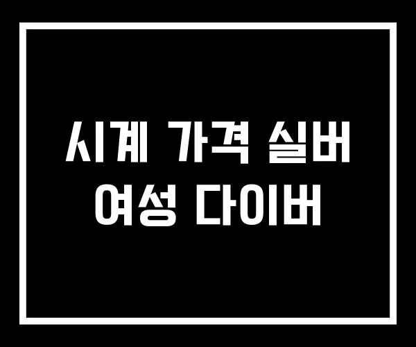 시계 가격 실버 여성 다이버