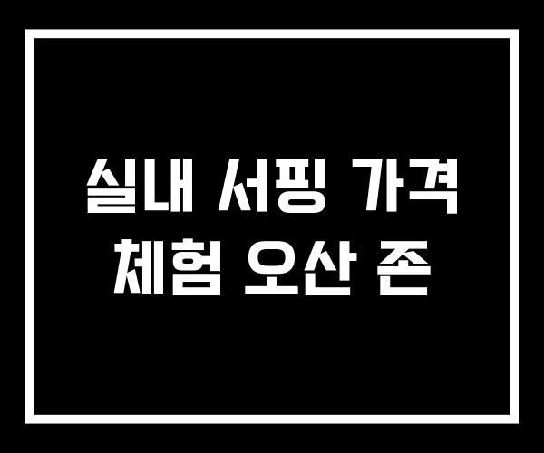 실내 서핑 가격 체험 오산 존