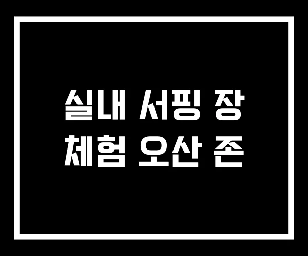실내 서핑 장 체험 오산 존