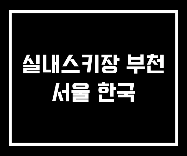 실내스키장 부천 서울 한국