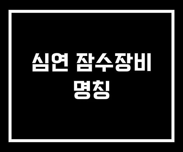 심연 잠수장비 명칭