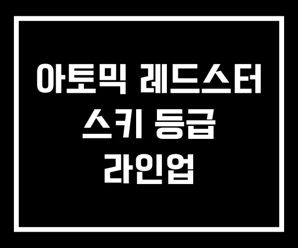 아토믹 레드스터 스키 등급 라인업