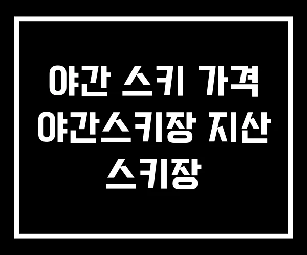 야간 스키 가격 야간스키장 지산 스키장