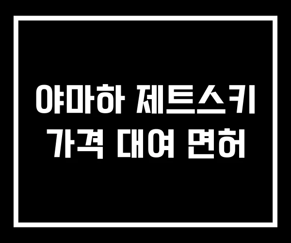 야마하 제트스키 가격 대여 면허