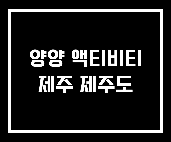 양양 액티비티 제주 제주도 양양 액티비티 제주 제주도