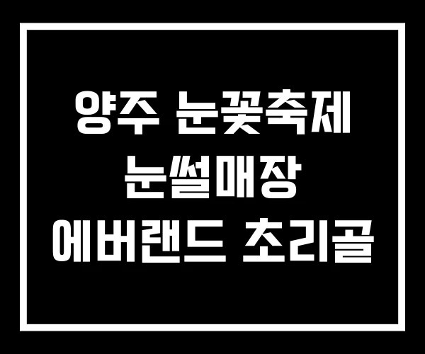 양주 눈꽃축제 눈썰매장 에버랜드 초리골