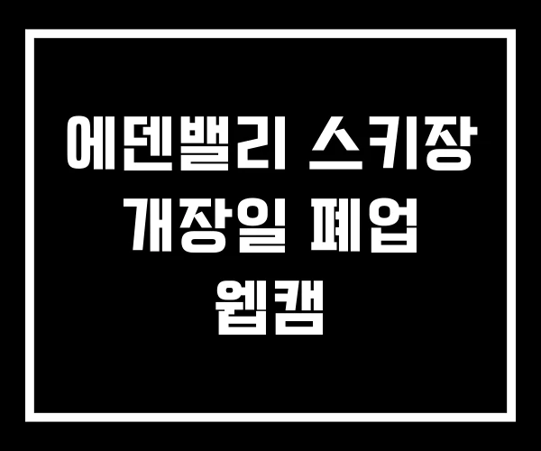 에덴밸리 스키장 개장일 폐업 웹캠 에덴밸리 스키장 개장일 폐업 웹캠