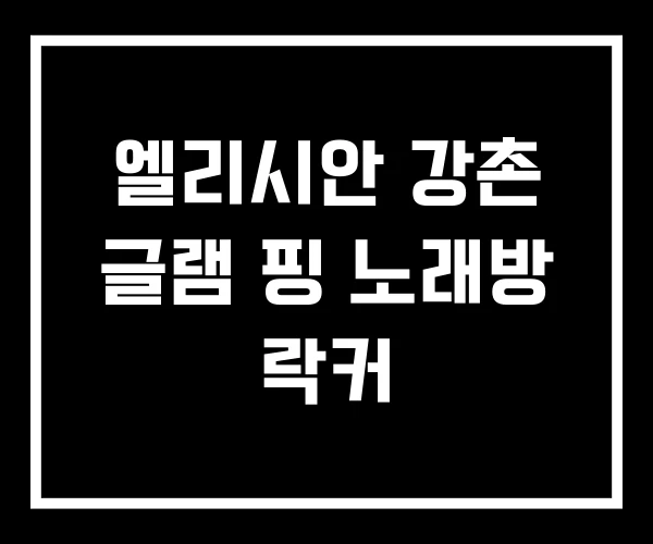 엘리시안 강촌 글램 핑 노래방 락커
