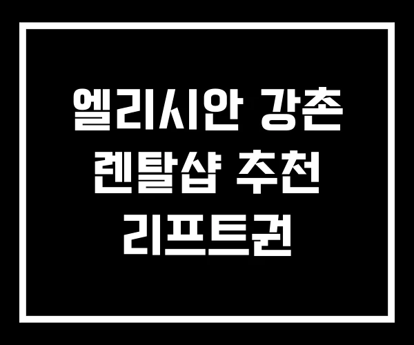 엘리시안 강촌 렌탈샵 추천 리프트권