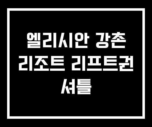 엘리시안 강촌 리조트 리프트권 셔틀