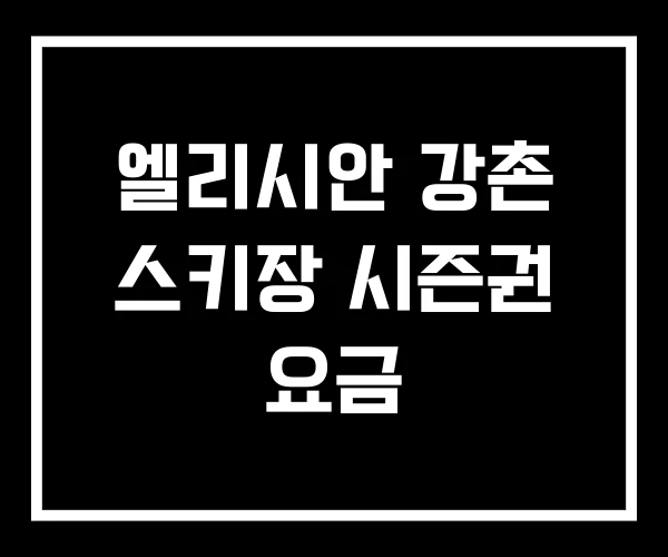 엘리시안 강촌 스키장 시즌권 요금 엘리시안 강촌 스키장 시즌권 요금