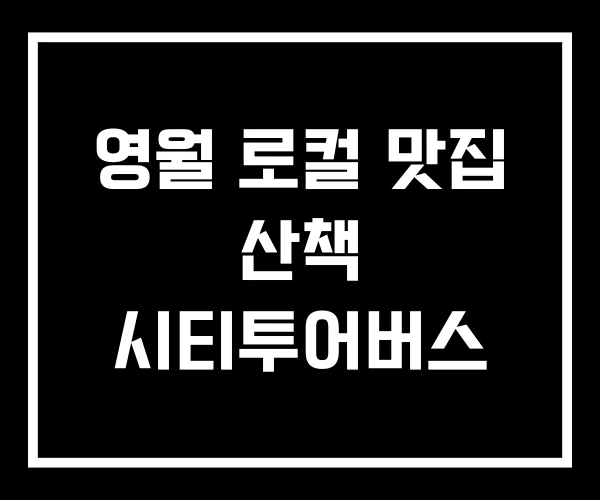 영월 로컬 맛집 산책 시티투어버스