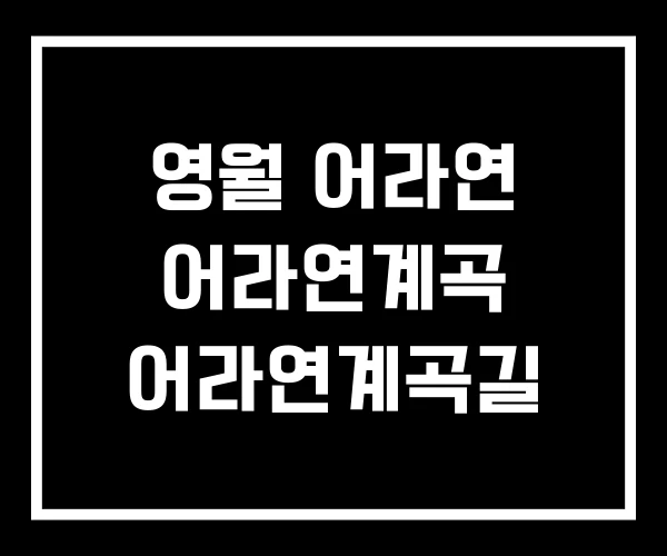 영월 어라연 어라연계곡 어라연계곡길