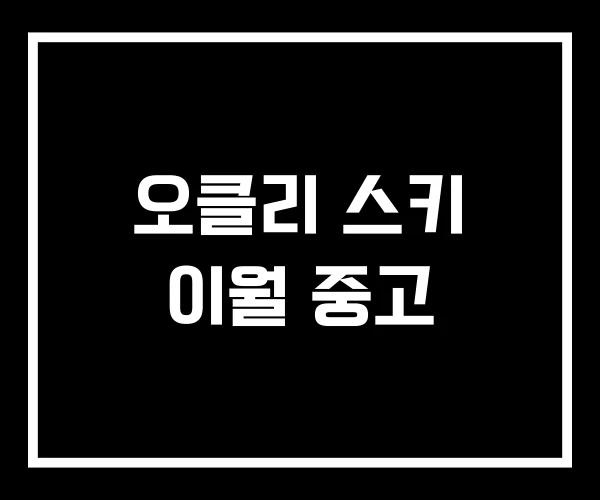 오클리 스키 이월 중고 오클리 스키 이월 중고