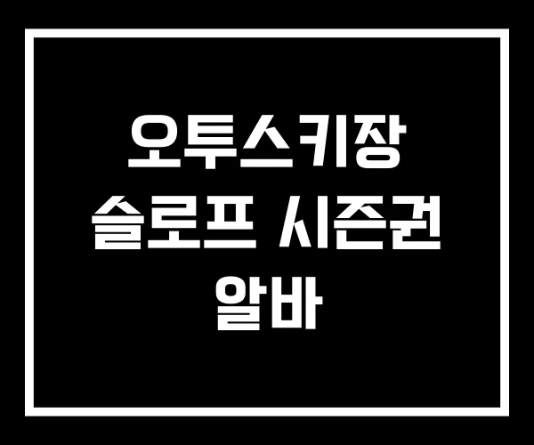 오투스키장 슬로프 시즌권 알바 오투스키장 슬로프 시즌권 알바