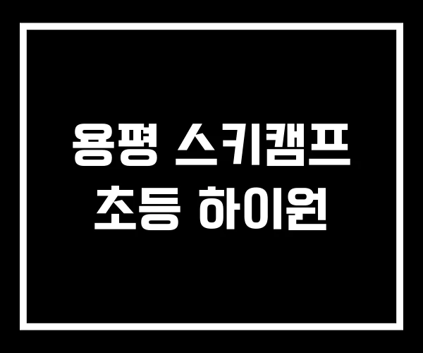 용평 스키캠프 초등 하이원 용평 스키캠프 초등 하이원