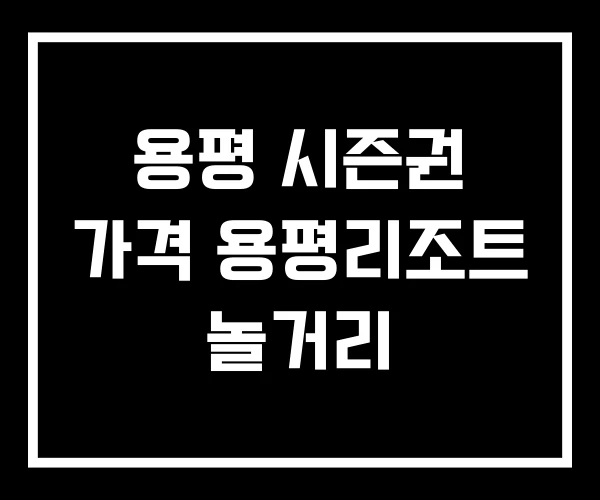 용평 시즌권 가격 용평리조트 놀거리
