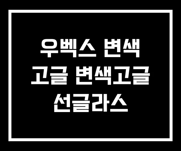 우벡스 변색 고글 변색고글 선글라스