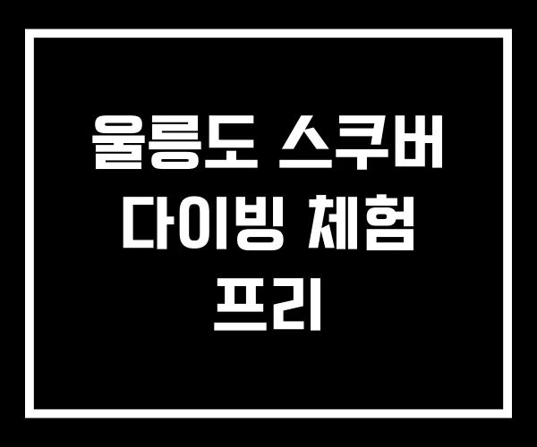 울릉도 스쿠버 다이빙 체험 프리