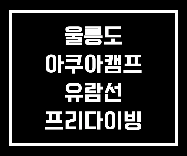 울릉도 아쿠아캠프 유람선 프리다이빙