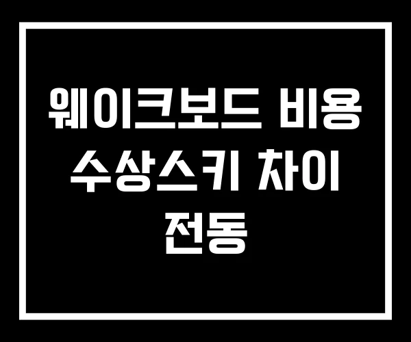 웨이크보드 비용 수상스키 차이 전동
