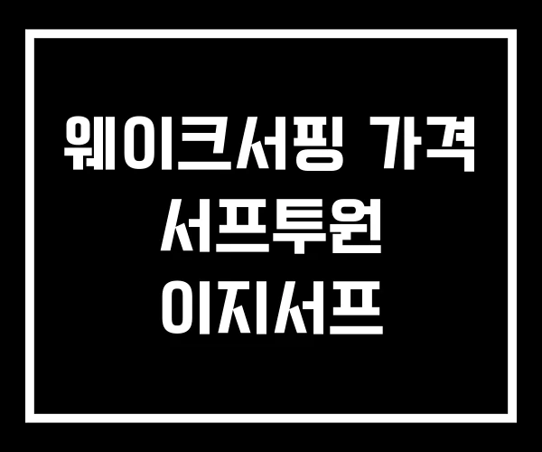 웨이크서핑 가격 서프투원 이지서프