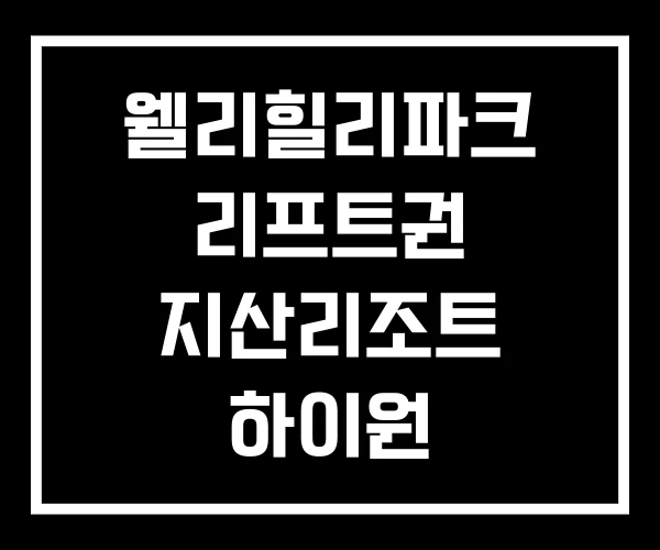 웰리힐리파크 리프트권 지산리조트 하이원