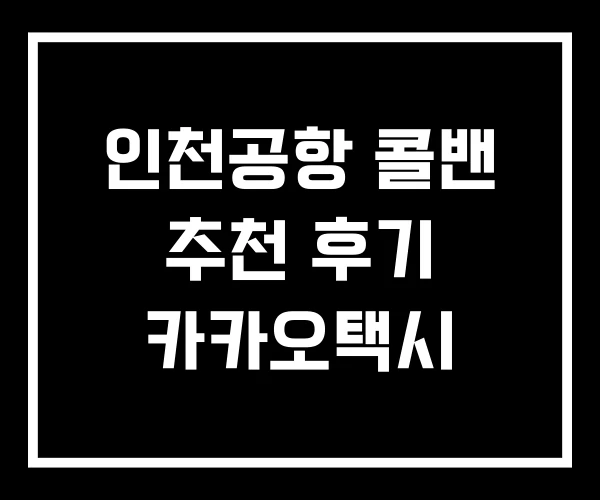 인천공항 콜밴 추천 후기 카카오택시 인천공항 콜밴 추천 후기 카카오택시