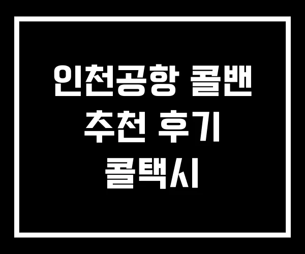 인천공항 콜밴 추천 후기 콜택시 인천공항 콜밴 추천 후기 콜택시