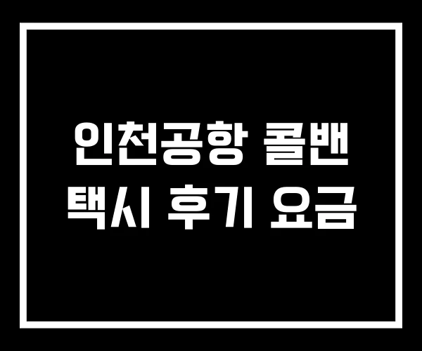 인천공항 콜밴 택시 후기 요금 인천공항 콜밴 택시 후기 요금
