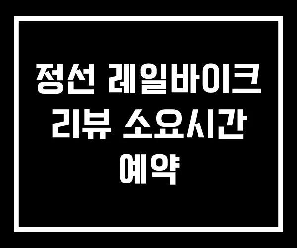 정선 레일바이크 리뷰 소요시간 예약