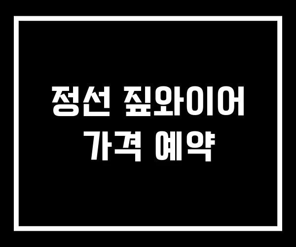 정선 짚와이어 가격 예약