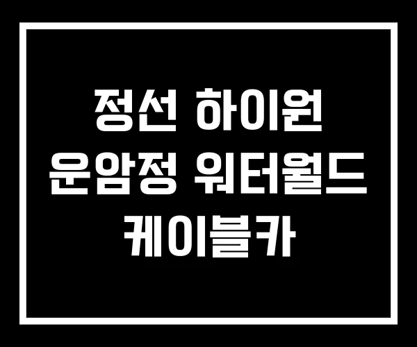 정선 하이원 운암정 워터월드 케이블카