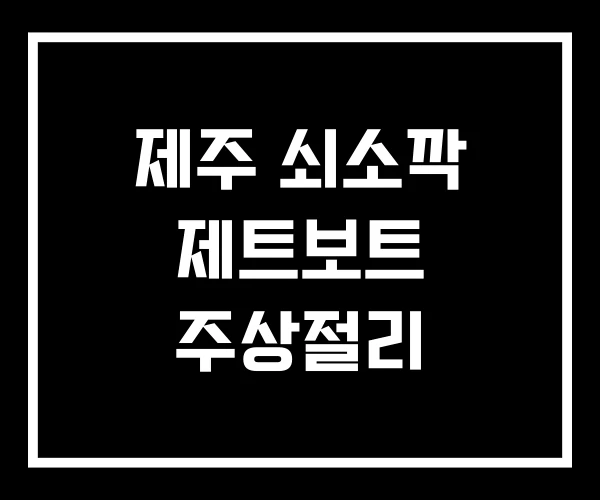 제주 쇠소깍 제트보트 주상절리