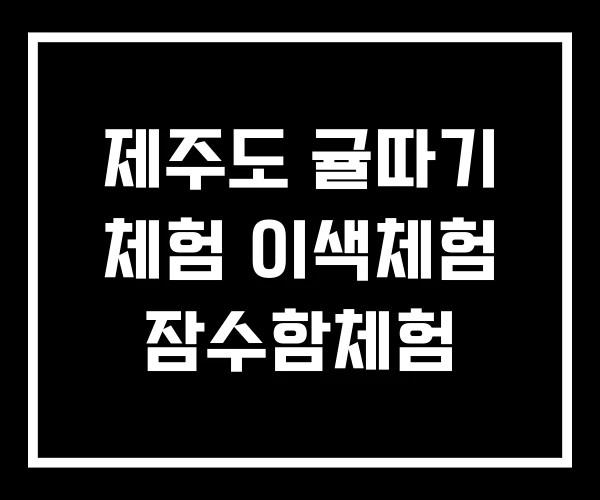 제주도 귤따기 체험 이색체험 잠수함체험