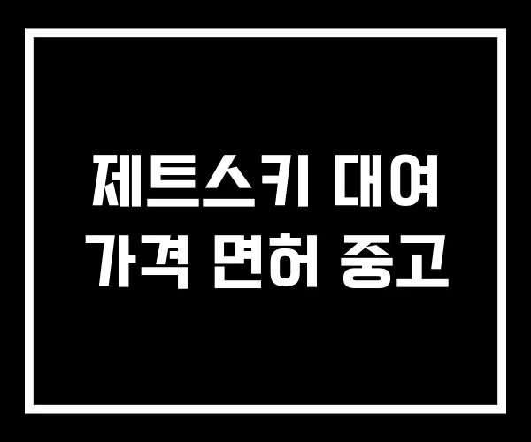 제트스키 대여 가격 면허 중고