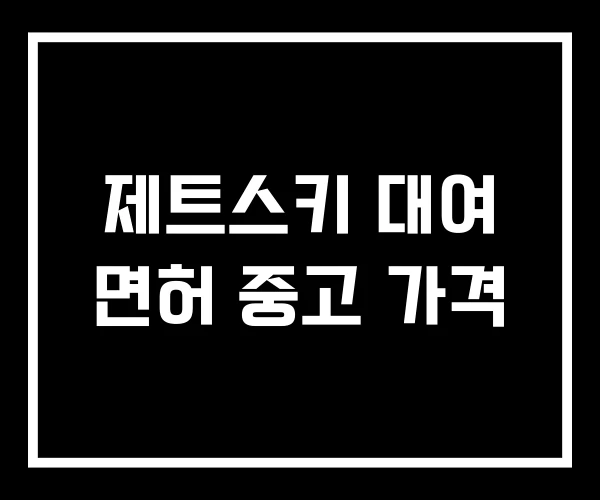 제트스키 대여 면허 중고 가격 제트스키 대여 면허 중고 가격