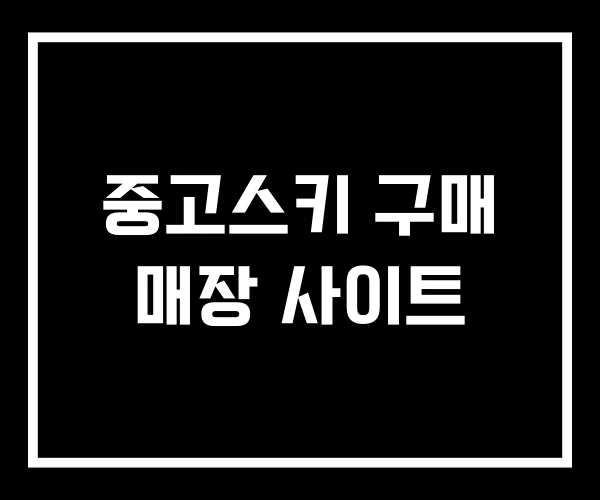 중고스키 구매 매장 사이트