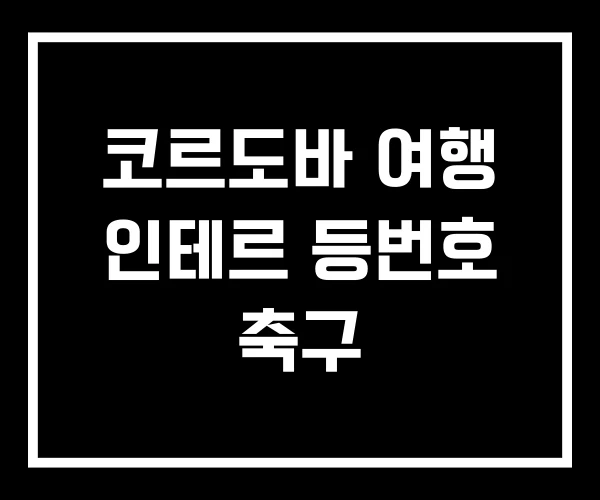 코르도바 여행 인테르 등번호 축구