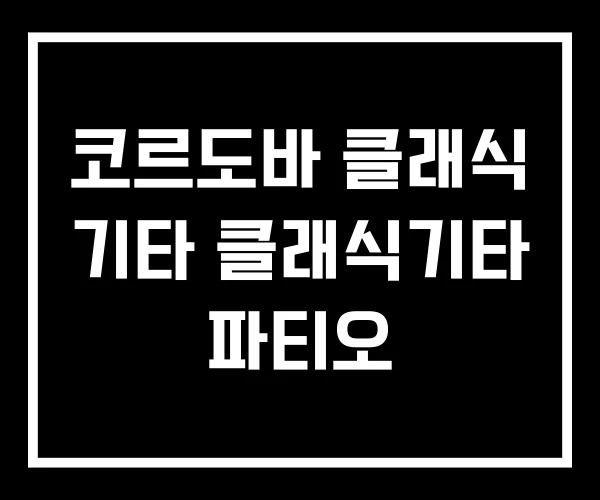 코르도바 클래식 기타 클래식기타 파티오