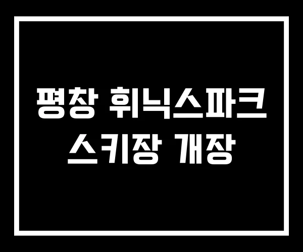 평창 휘닉스파크 스키장 개장 평창 휘닉스파크 스키장 개장