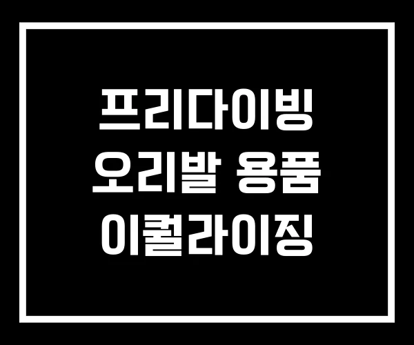 프리다이빙 오리발 용품 이퀄라이징